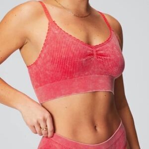 Fabletics Cable Knitt Bralette Sz M NWT Color strawberry